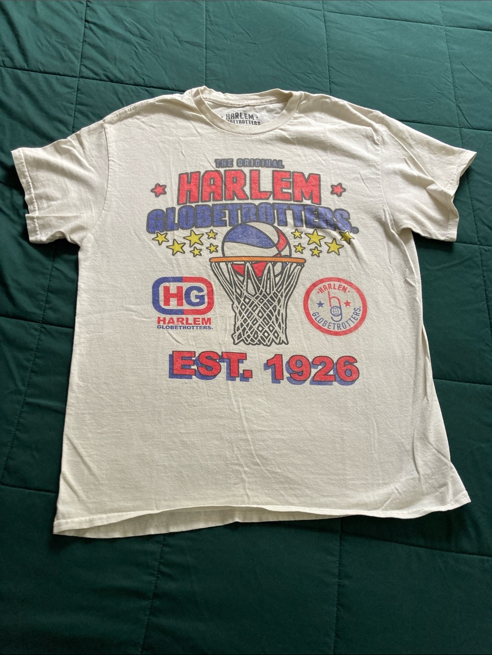 Men's Harlem Globetrotters Graphic Tee Medium 100% Cotton